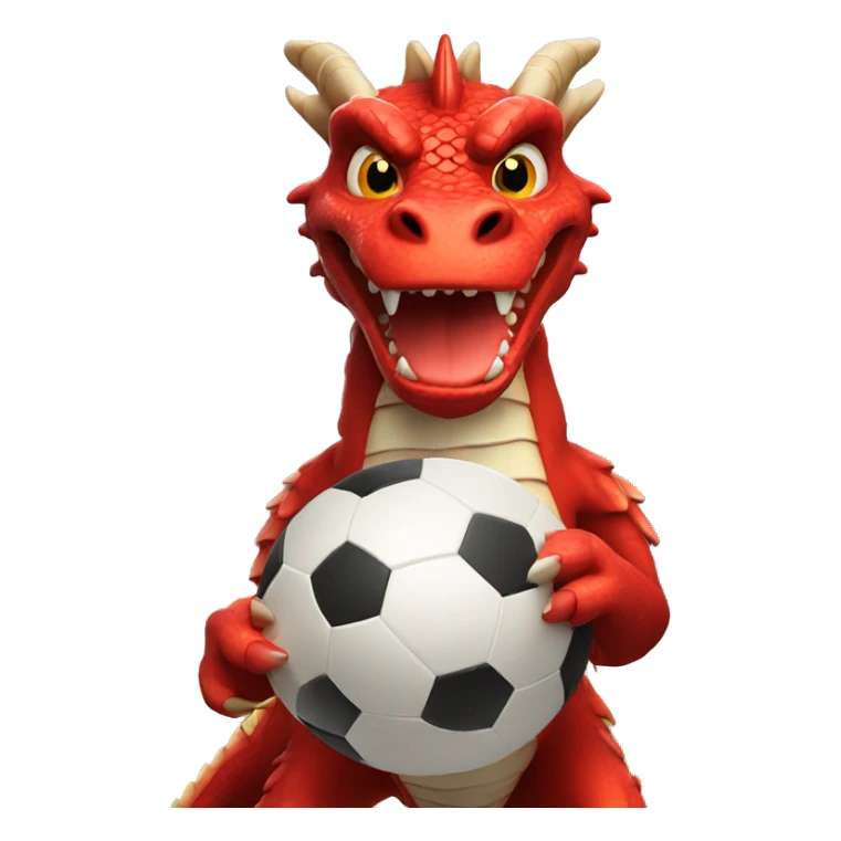 red dragon with white football ball sticker
