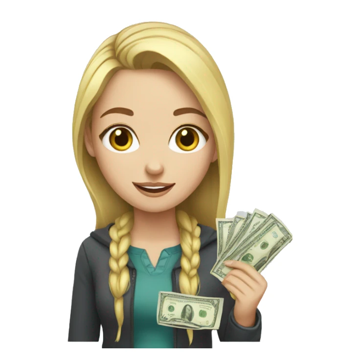 white girl paying money sticker