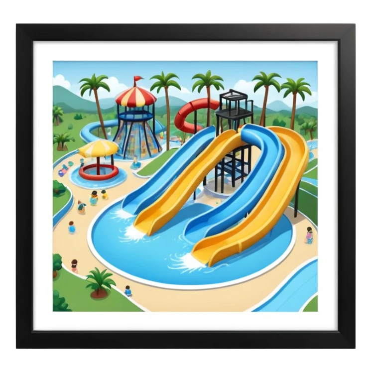 a whole waterpark from above sticker