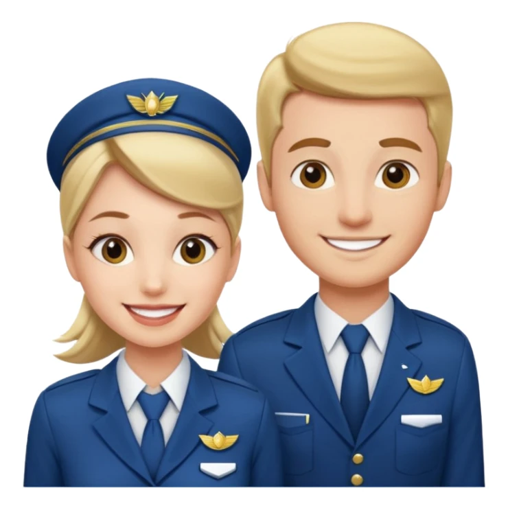 female flight attendant working with her male colleague sticker