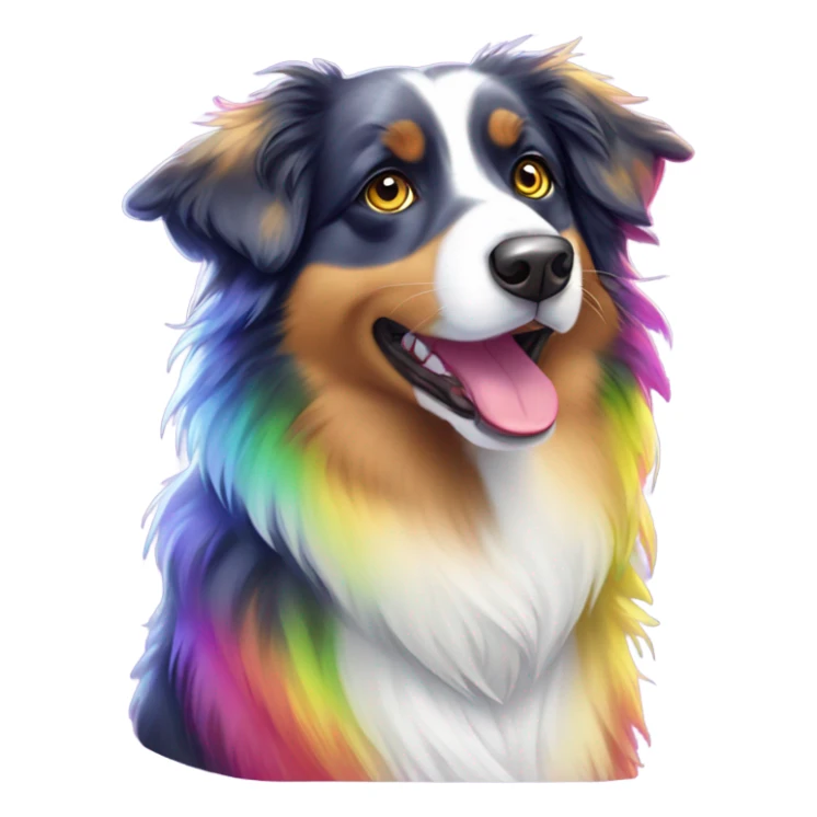 Lisa frank rainbow Australian shepherd  sticker