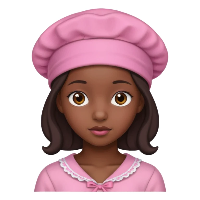 Black girl with pink bonnet teen sticker