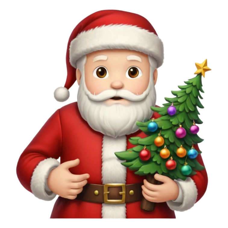 Santa Claus and the Christmas tree sticker