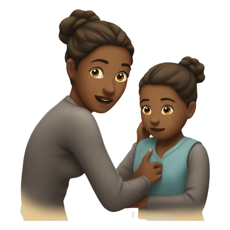 Mama with a girl behind her and she does not notice her sticker