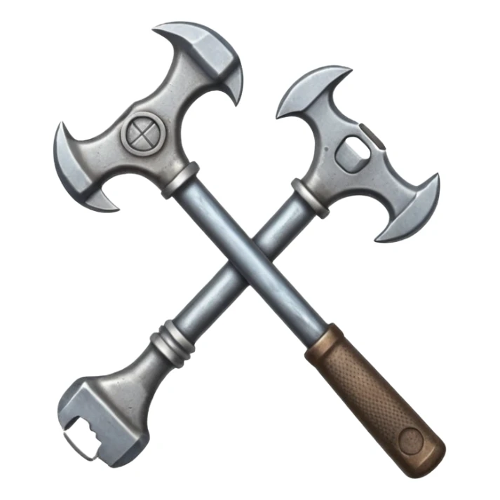 spanner and hammer in a form of cross sticker