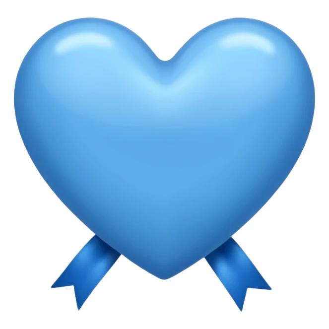 blue heart with a velvet ribbon sticker