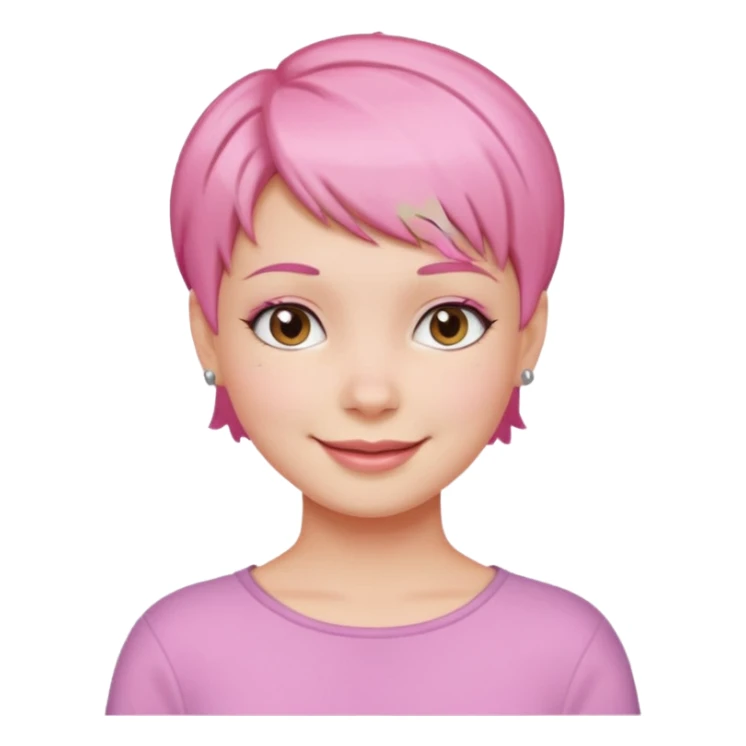 pink short hair girl sticker