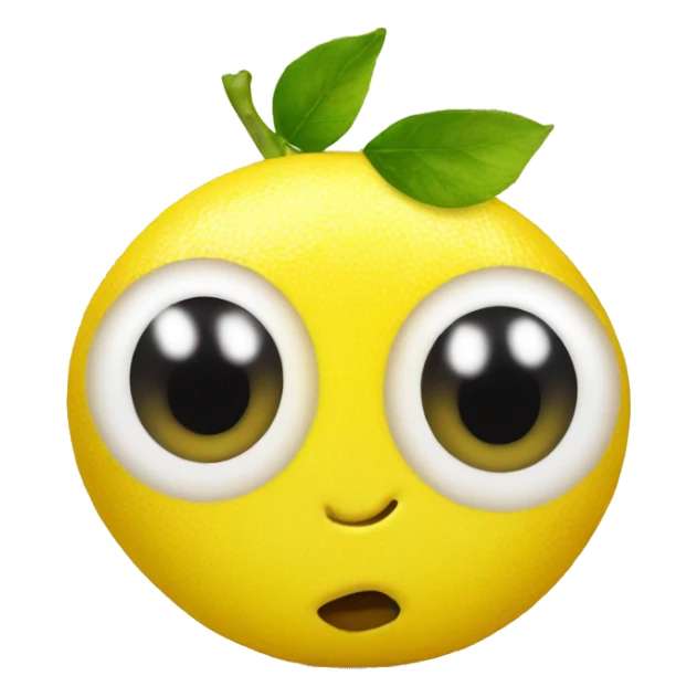 Lemon emoji with hearts in eyes sticker