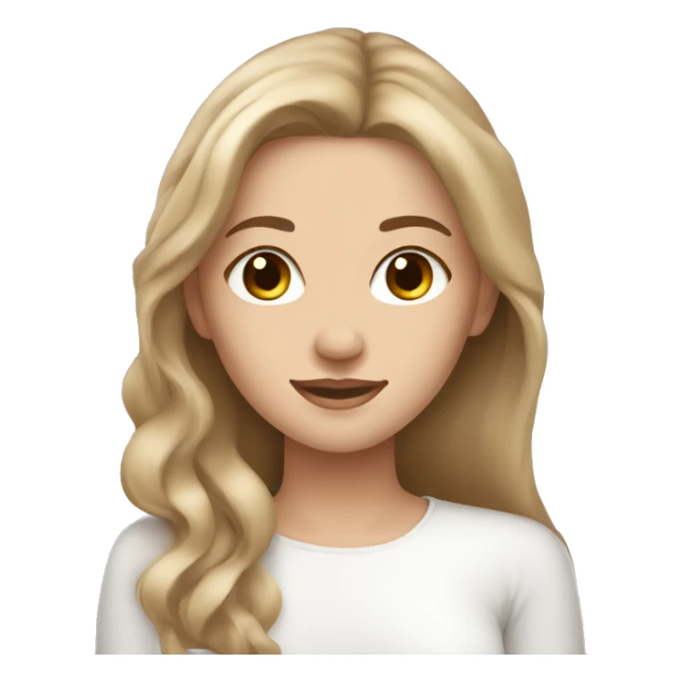 White beautiful girl with light brown hair skin care sticker