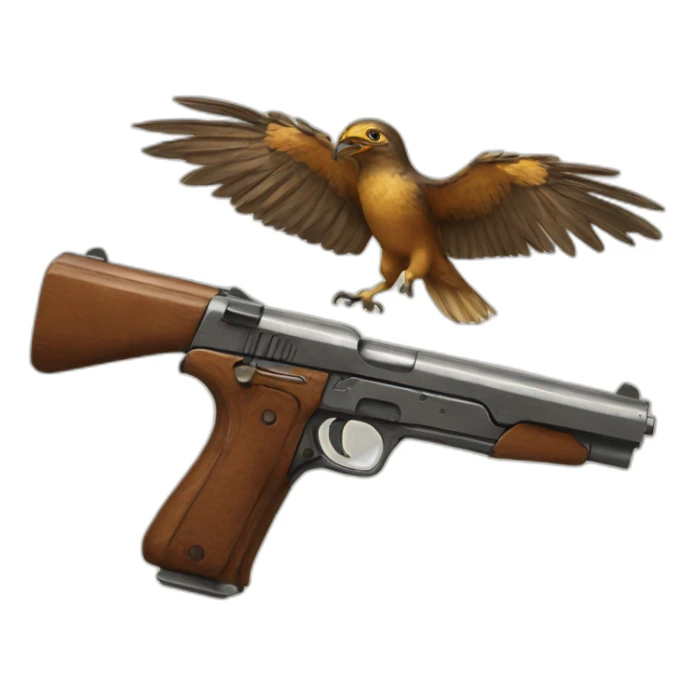 Una águila con antigas y pistola sticker