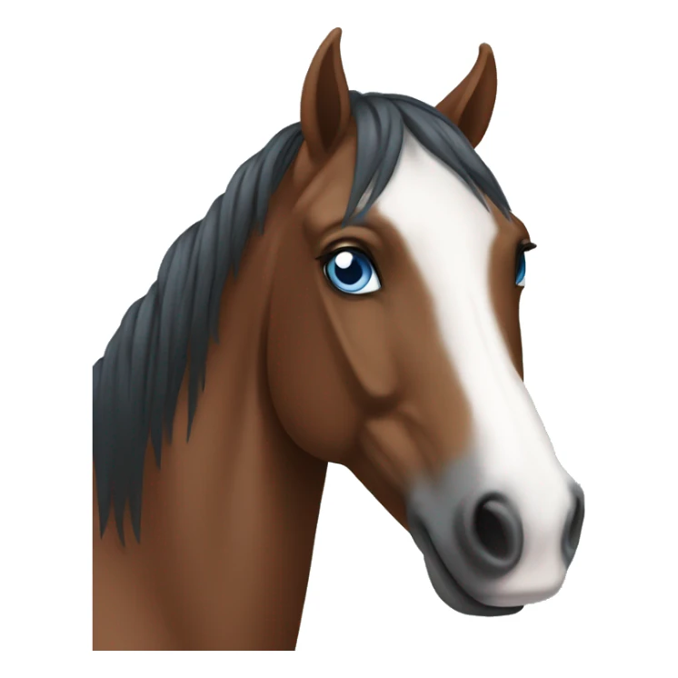 bay horse with white face and blue eyes sticker