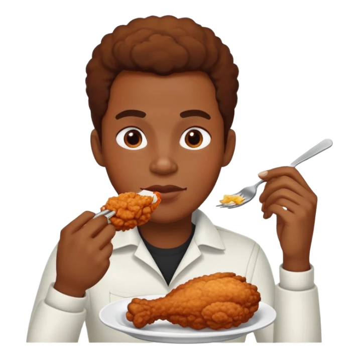 Black person eating chicken  sticker