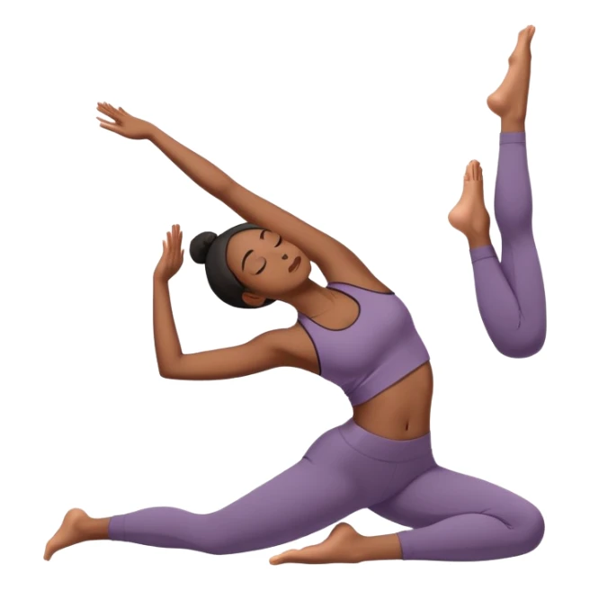 Mujer negra haciendo estiramientos de yoga sticker