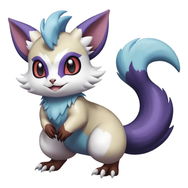 Shiny Furret-Absol-Noibat-Noivern-Hybrid (Full body) sticker