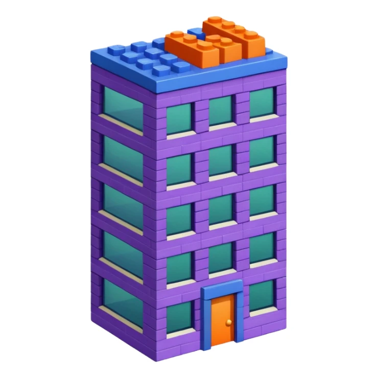 I want a 7 storey building with 7 colours. Starting with violet, indigo, blue, green, yellow, orange , red sticker