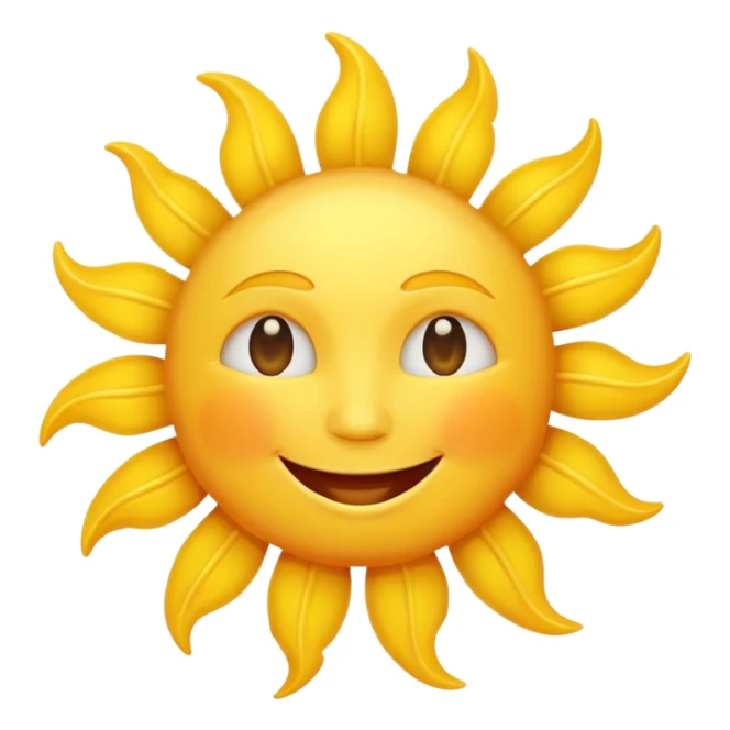 smiling sun emoji, simple and cheerful, no text sticker