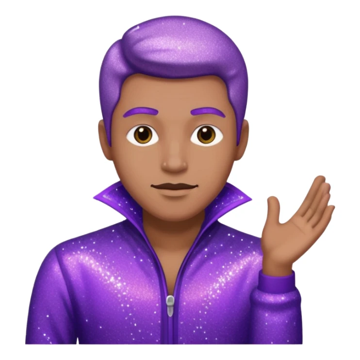 man supervisor wearing glitter purple glittery clothes sticker