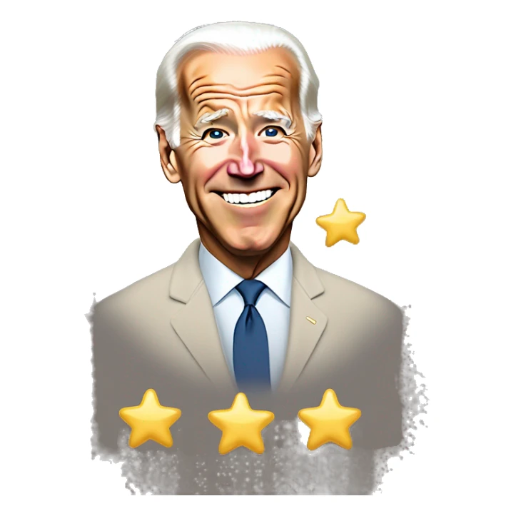 Joe Biden wearing an oversized sweatshirt that has printed on it, “I answered all the questions”.   There is a gold star above and to the right of the words sand underneath it are the words , “ good job” in cursive font.  sticker