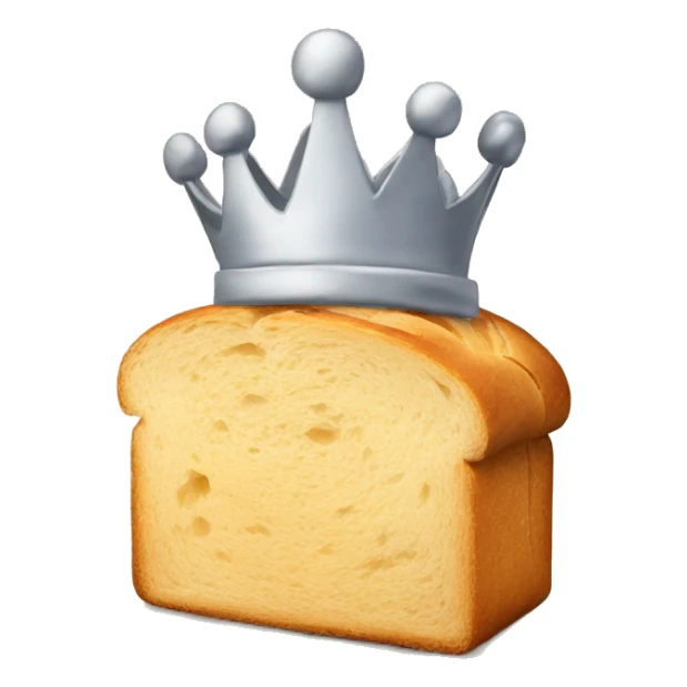 now make a slice of bread with a crown on top sticker