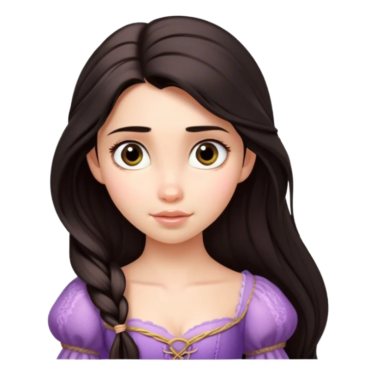 Disney Princess tangled with dark hair as a kid sticker