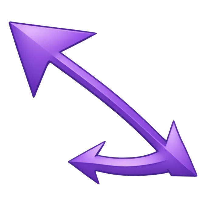 The purple arrow is hand-drawn and bends sticker
