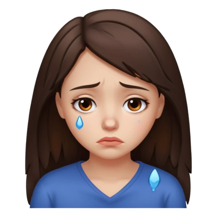 sad girl with broken heart sticker