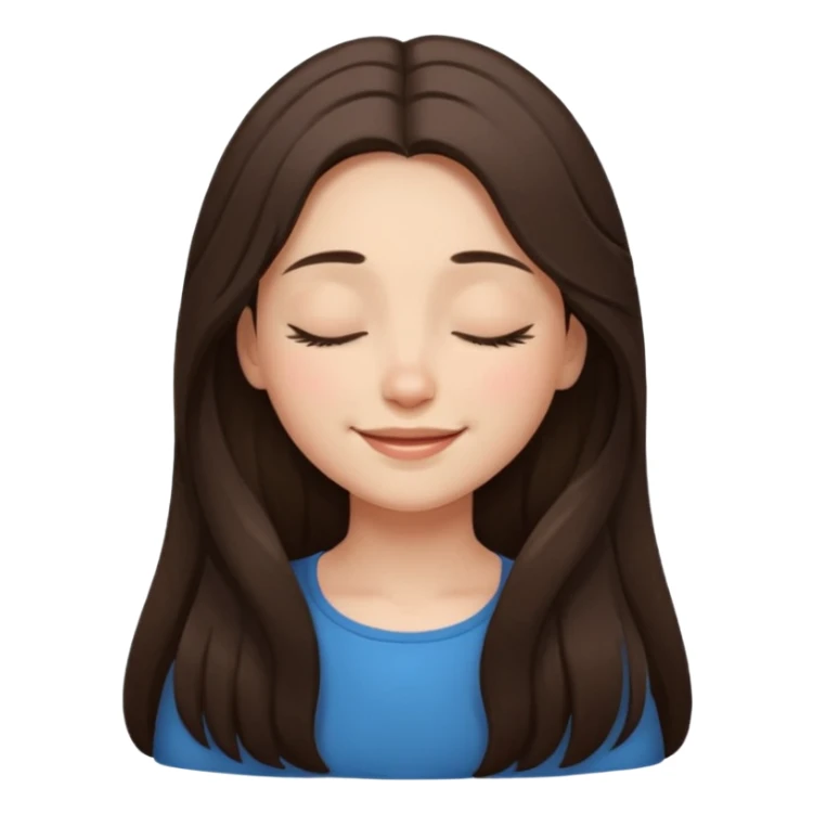 closed eyes long hair brunette girl sticker