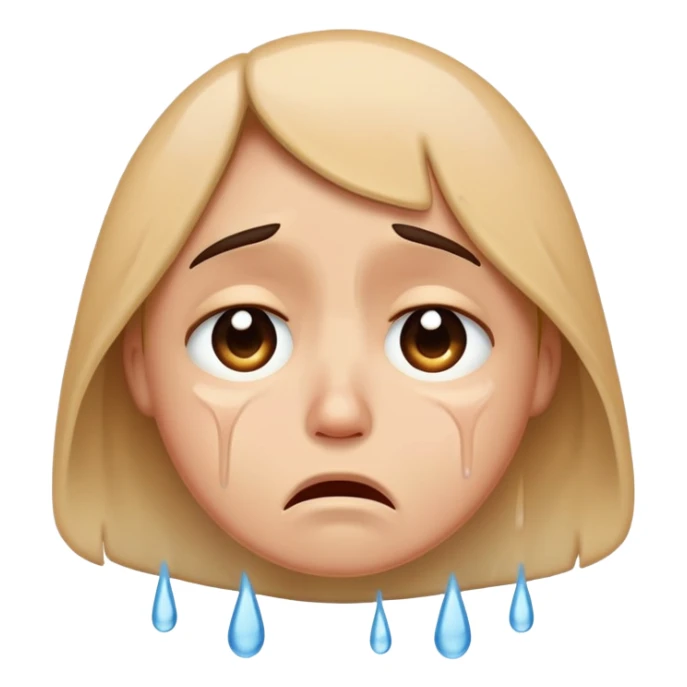 really sad face. like reeeeeaaaally sad, crying its eyes out sticker