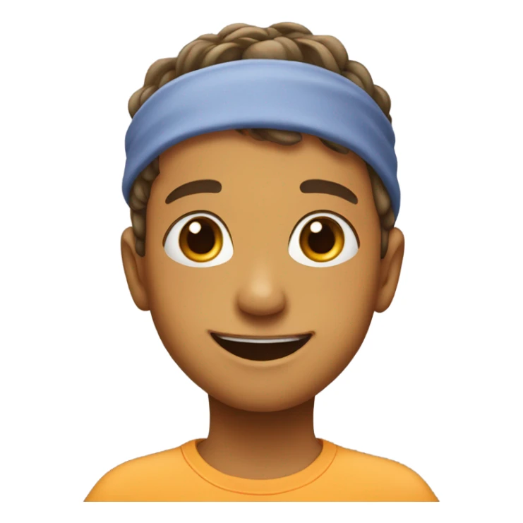 smiling boy with hairband portrait sticker