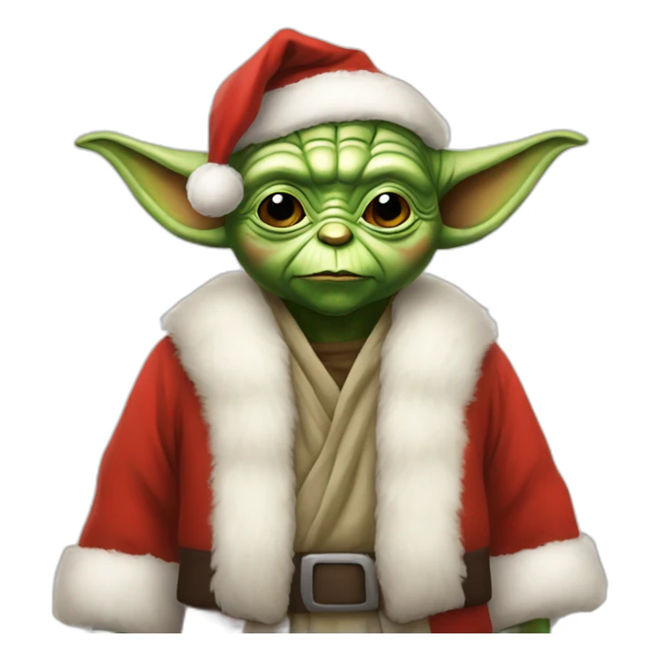 Yoda dress like santa claus sticker
