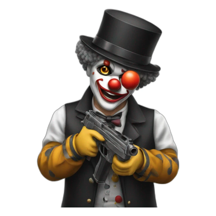 Clown gangster with gun sticker