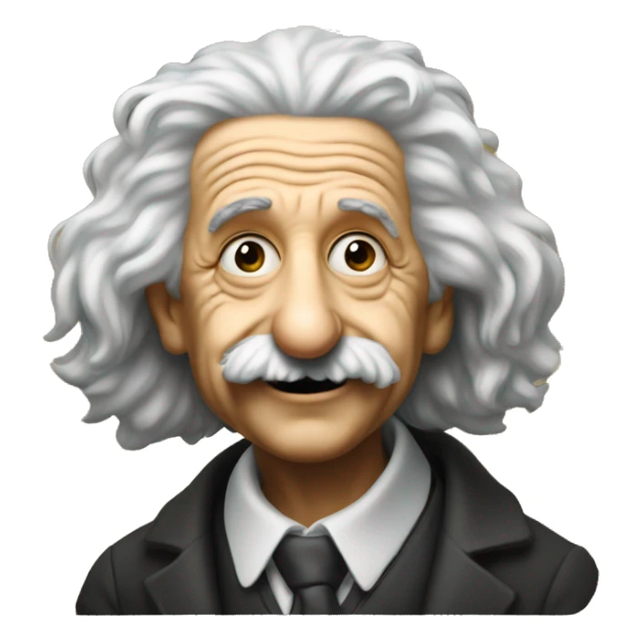 Albert Einstein holding a portrait of the Mona Lisa sticker