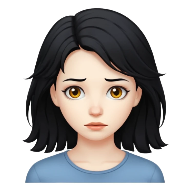 disheveled hair woman with black hair sticker