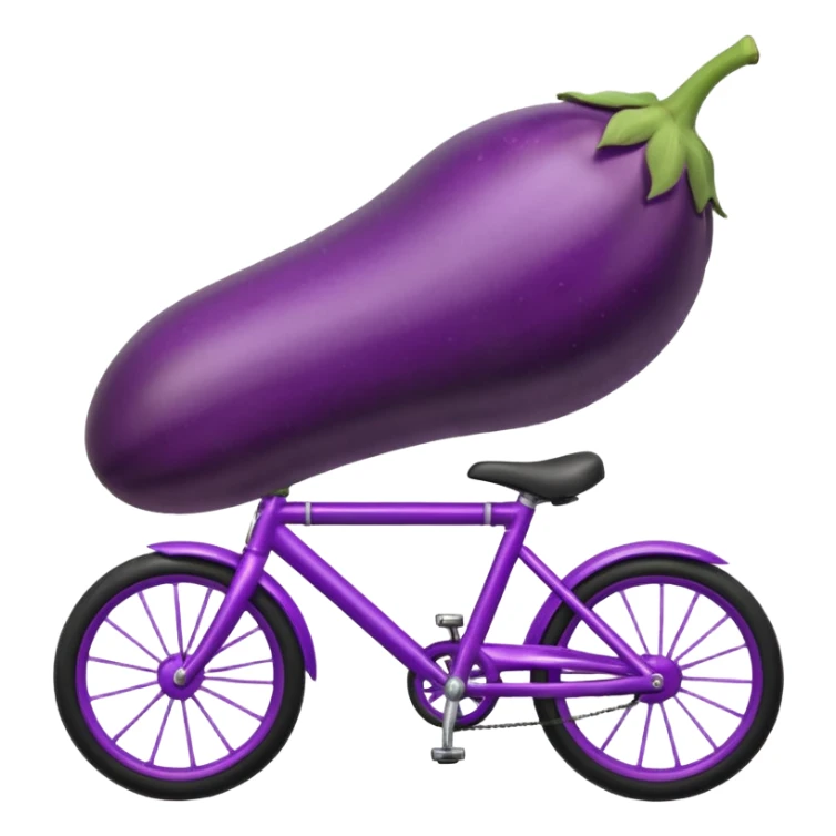 Eggplant riding a bike sticker
