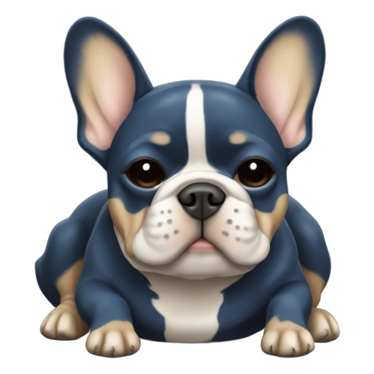 dark blue and tan french bulldog sleeping  sticker