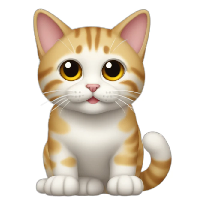 El pana migel gato blanco con castaño claro bebe parado en 2 patas sticker