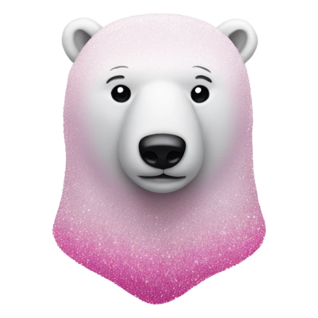 Pink ombre polar bear with glitter and no white sticker