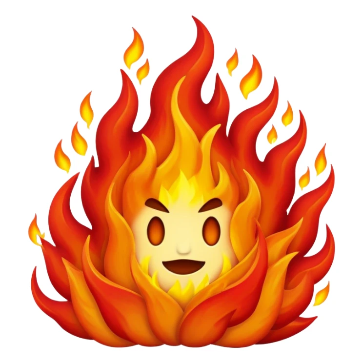 Bush engulfed in orange and red flames sticker