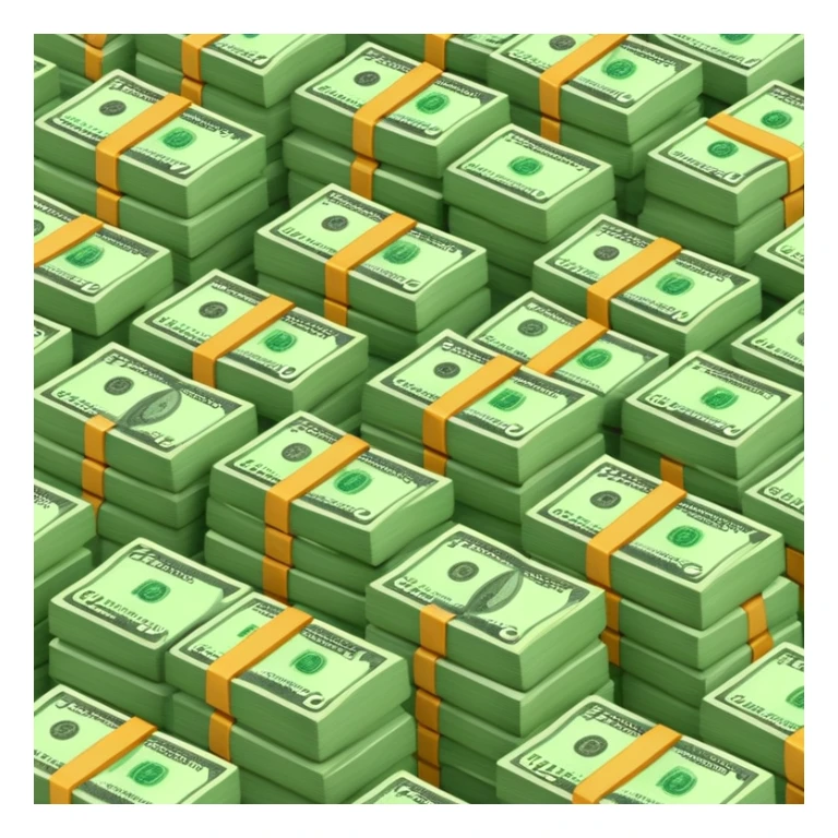 stacks of money arranged to spell out the word 'chedda', playful and bold sticker