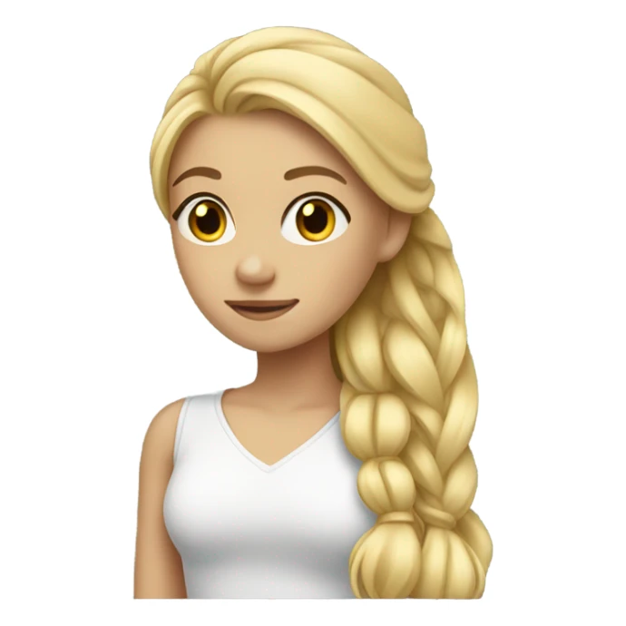 Blonde long side ponytail girl sticker