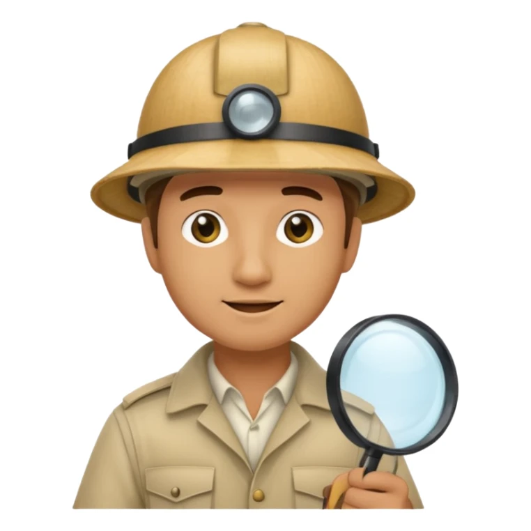 a man with jungle and magnifying glass sticker