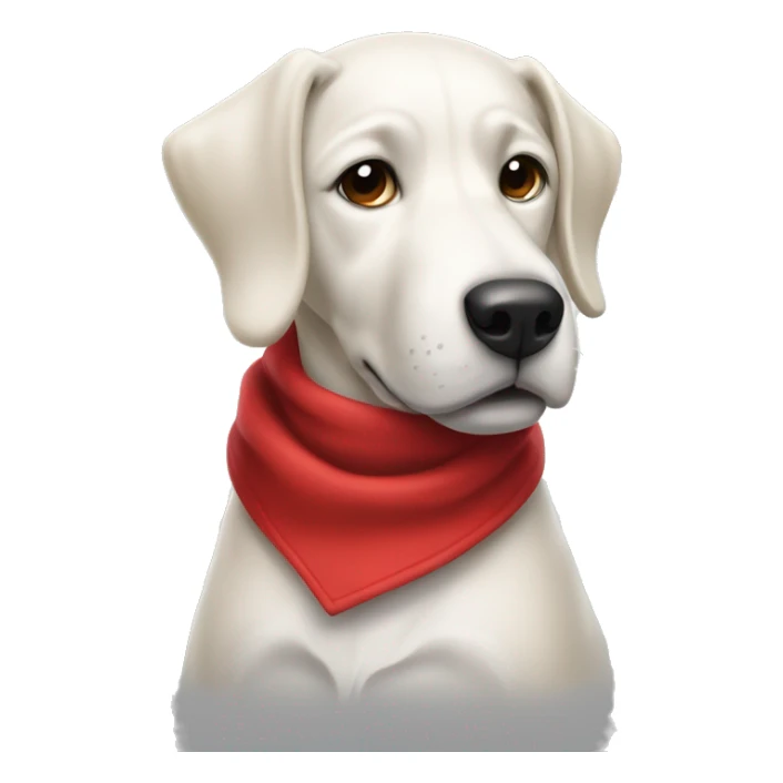 Weißer Hund mit rotem Schal  sticker