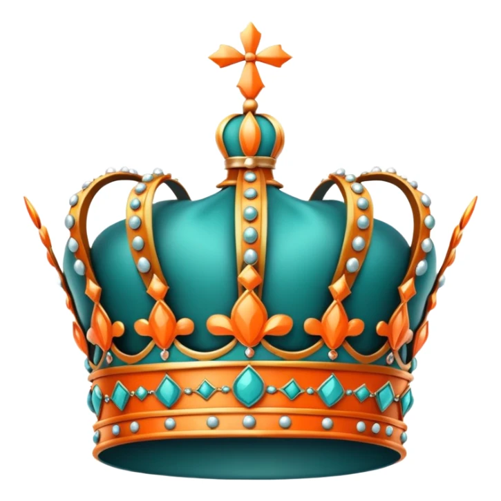teal and orange royal crown sticker