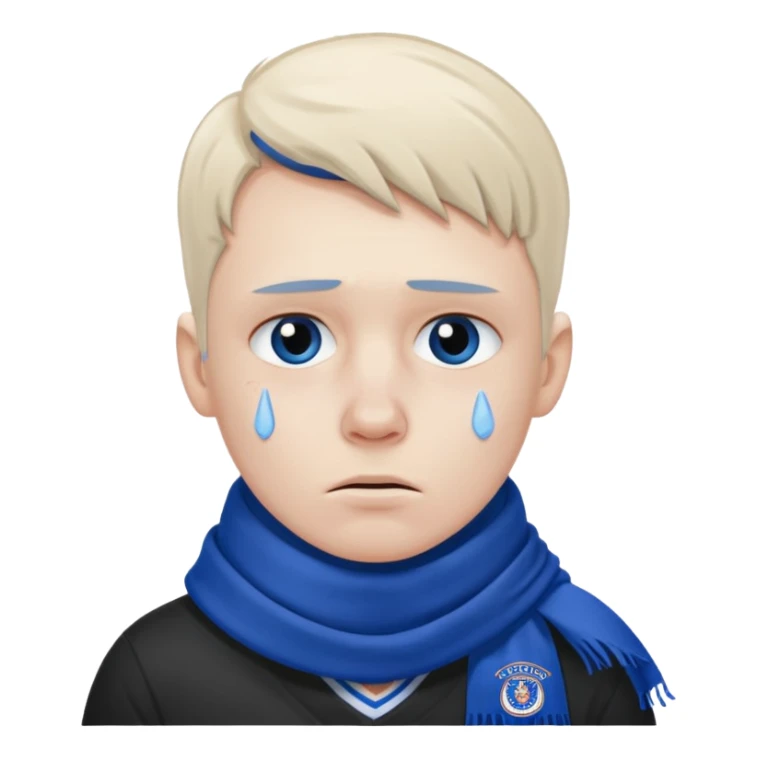 Sad Glasgow rangers fan wearing scarf only. sticker