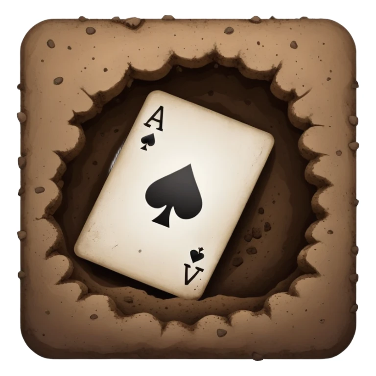 ace card going into a hole of dirt in the ground sticker