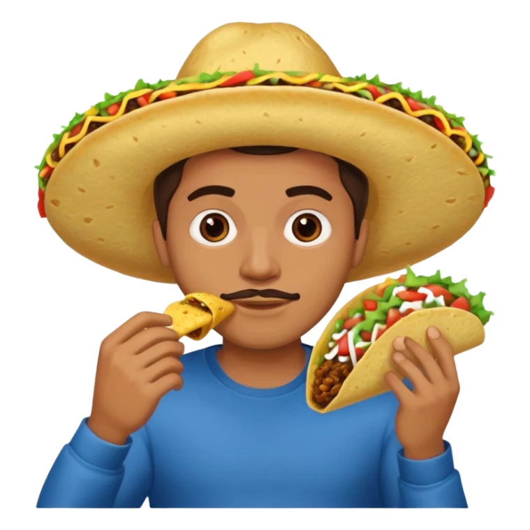 Man with no nose eating taco sticker