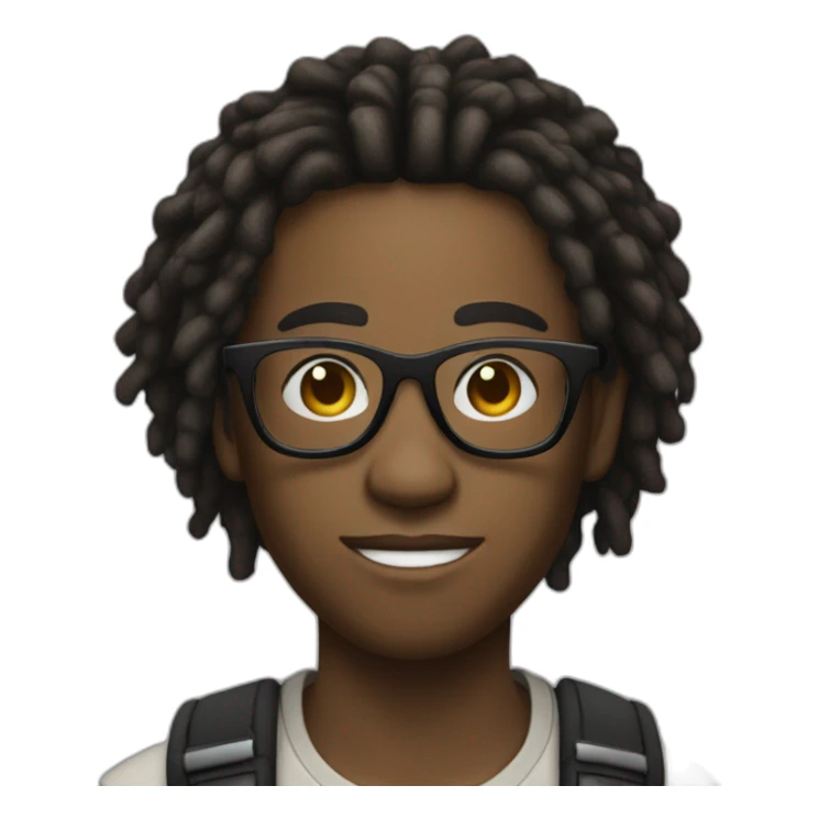 Young Black male film Photographer with glasses with dreadlocks sticker