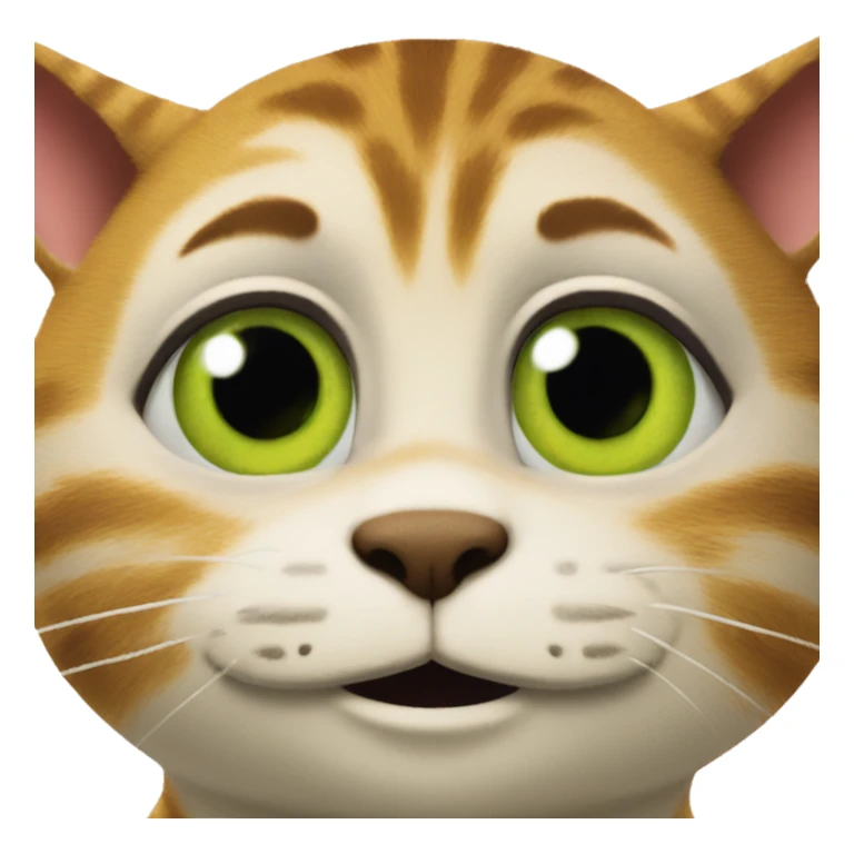 emoticon with cute cat eyes from the Shrek cartoon sticker