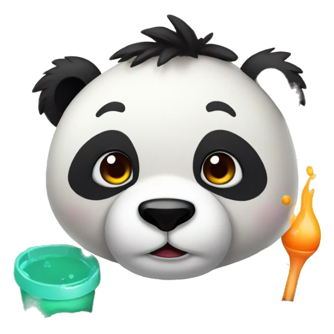 Panda with a sore throat and sick sticker