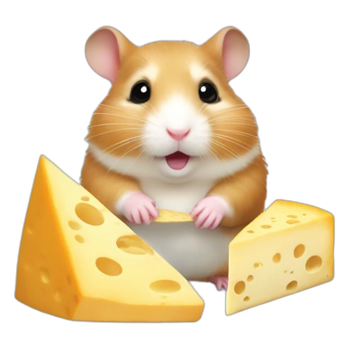 very cute hamster eating cheese, more picture image sticker